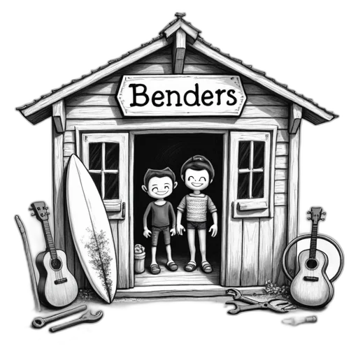 3d render, concept art, cartoon, pencil sketch, black, white, drawing, surf transparent PNG cut-out