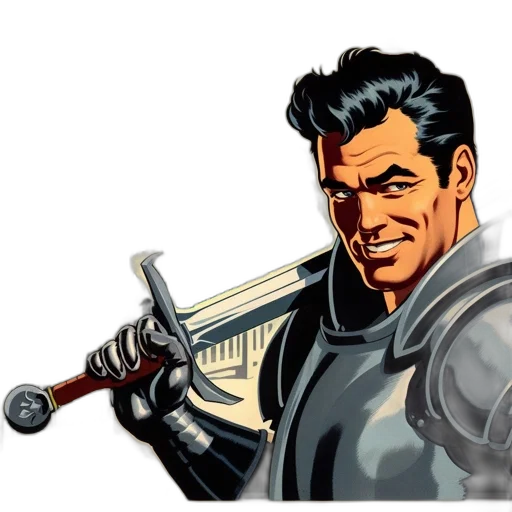 weapon, sword, staff, comic book art, concept art, cartoon, fantasy art, armored transparent PNG cut-out