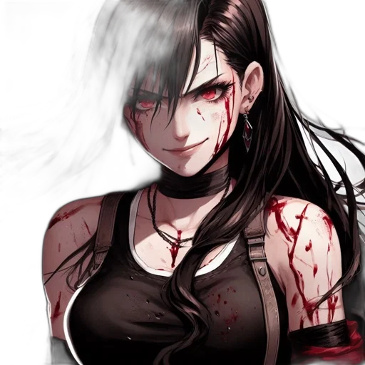 face, comic book art, anime, concept art, fantasy art, red, dark, monochrome transparent PNG cut-out
