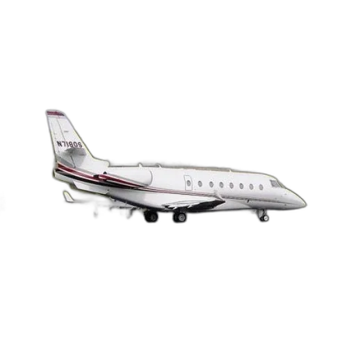 small, white, plane, red, stripes, side, sits, runway transparent PNG cut-out