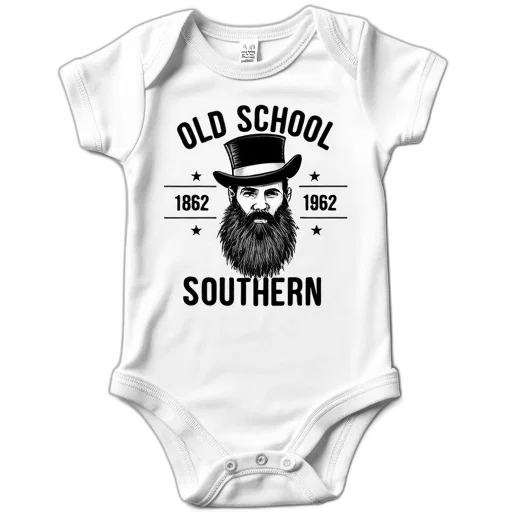 white, onesie, vintage, design, featuring, phrase, old, school transparent PNG cut-out