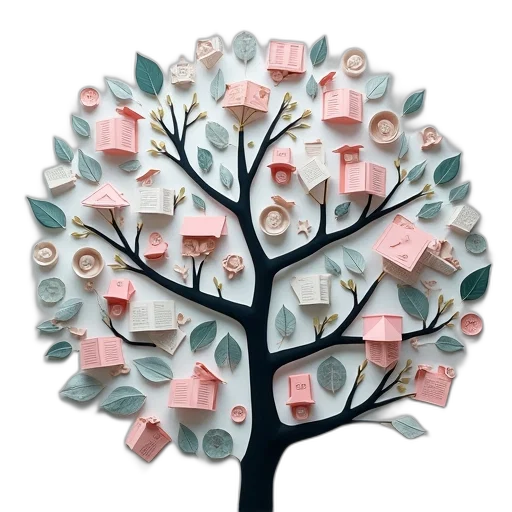 tree, jewelry, pastel, earth tones transparent PNG cut-out