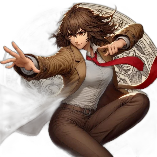 concept art, comic book art, fantasy art, anime, earth tones, determined, animated, character transparent PNG cut-out