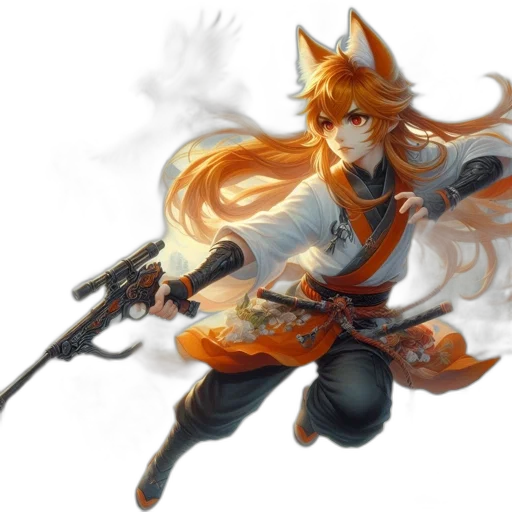 staff, weapon, fantasy art, concept art, anime, pixel art, golden, monochrome transparent PNG cut-out