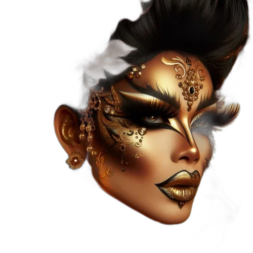 crown, face, jewelry, mask, fantasy art, concept art, photorealistic, 3d render transparent PNG cut-out