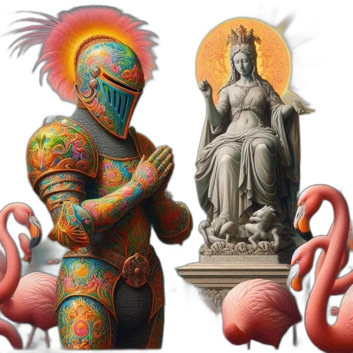 concept art, fantasy art, 3d render, photorealistic, knight, vivid, armor, prays transparent PNG cut-out