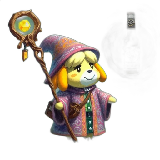 staff, weapon, hat, jewelry, concept art, 3d render, fantasy art, pixel art transparent PNG cut-out