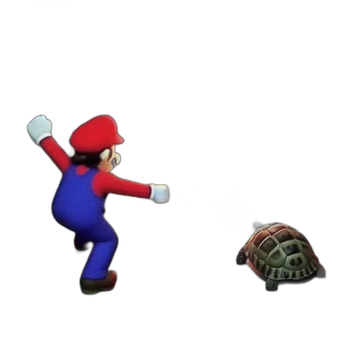 hat, animal, creature, pixel art, 3d render, concept art, mario, identified transparent PNG cut-out
