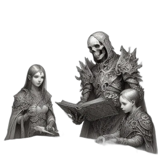 crown, face, mask, staff, concept art, fantasy art, pencil sketch, comic book art transparent PNG cut-out