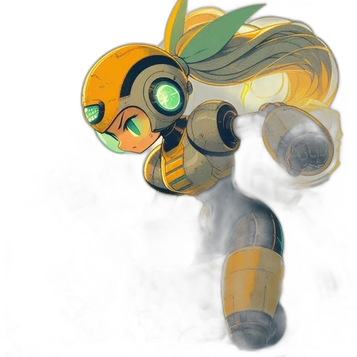 robot, mask, creature, weapon, concept art, watercolor, fantasy art, 3d render transparent PNG cut-out