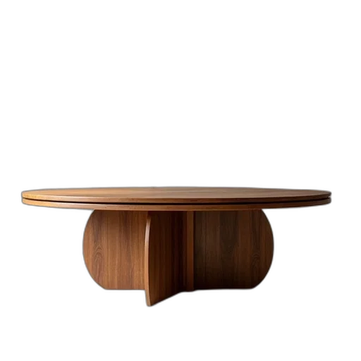 furniture, 3d render, earth tones, round, dining, table, two, arms transparent PNG cut-out