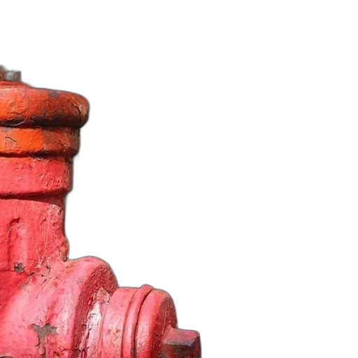 bottle, red, fire, hydrant, stands, front, metal, fence transparent PNG cut-out