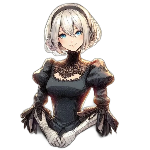 dress, staff, robot, weapon, fantasy art, anime, concept art, pixel art transparent PNG cut-out
