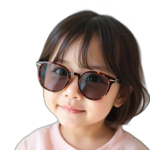 face, photorealistic, 3d render, oil painting, children, glasses, korean, version transparent PNG cut-out