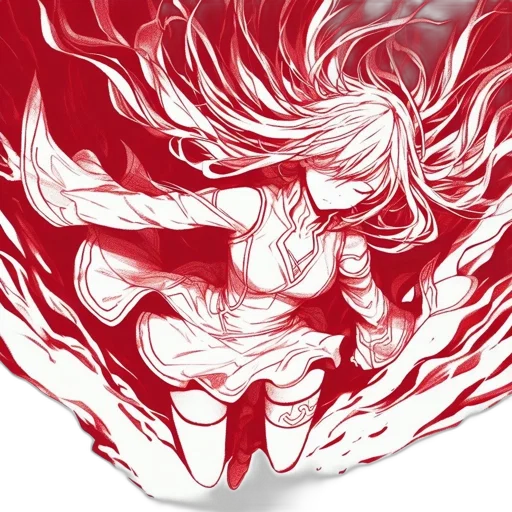 dragon, mask, hair, face, comic book art, concept art, fantasy art, anime transparent PNG cut-out