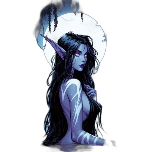 staff, creature, fantasy art, concept art, pixel art, comic book art, neon lights, blue transparent PNG cut-out
