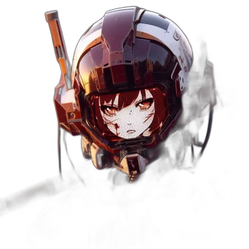 robot, mask, weapon, crown, anime, concept art, pixel art, fantasy art transparent PNG cut-out