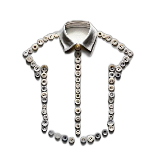 jewelry, crown, artful, arrangement, white, buttons, outlines, shirt transparent PNG cut-out