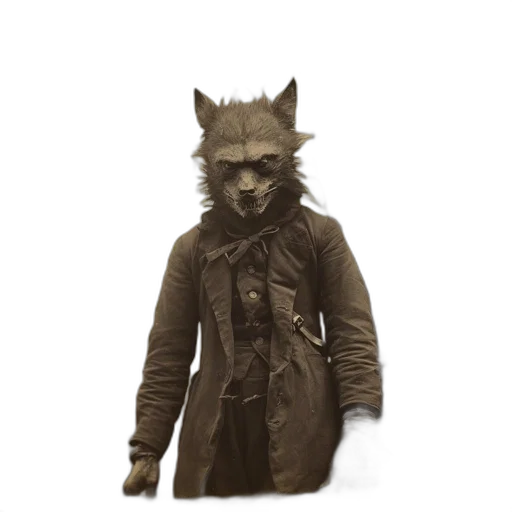 jacket, mask, staff, animal transparent PNG cut-out