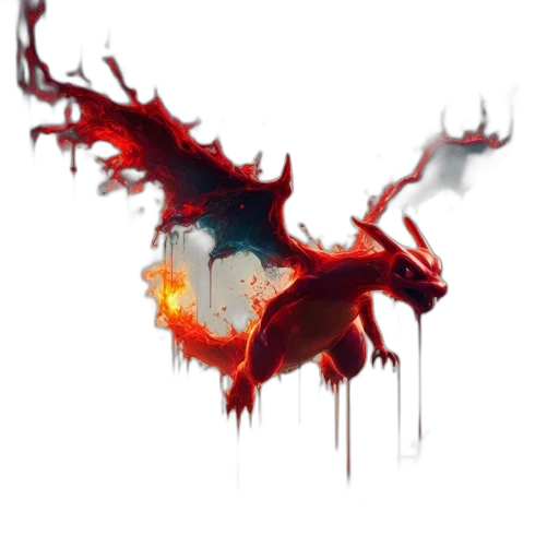 dragon, creature, crown, animal, concept art, fantasy art, pixel art, watercolor transparent PNG cut-out