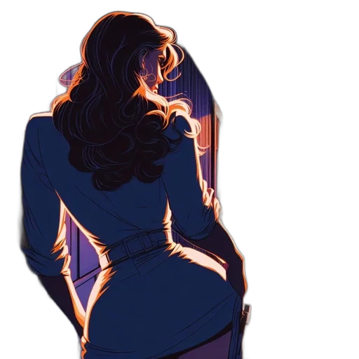 dress, jacket, crown, concept art, comic book art, cartoon, watercolor, neon lights transparent PNG cut-out
