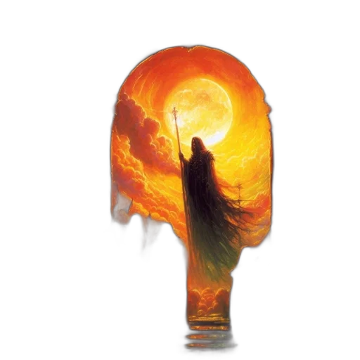 umbrella, staff, mask, bottle, concept art, fantasy art, oil painting, watercolor transparent PNG cut-out