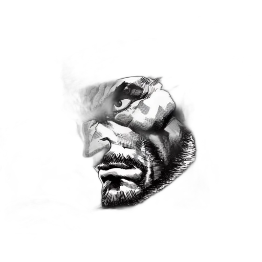 face, mask, crown, creature, photorealistic, pencil sketch, concept art, fantasy art transparent PNG cut-out