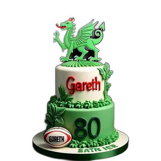 3d render, birthday, cake, green, white, color, scheme, featuring transparent PNG cut-out