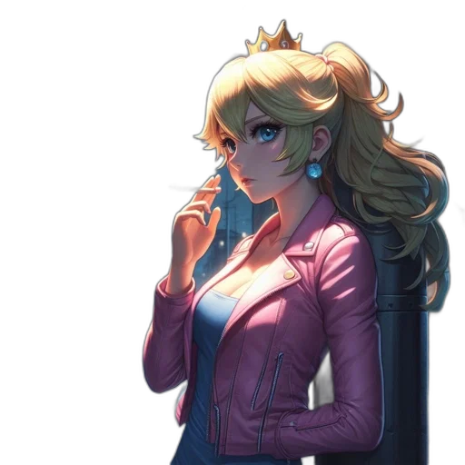 crown, staff, jacket, dress, concept art, anime, cartoon, fantasy art transparent PNG cut-out