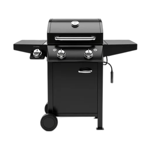 robot, staff, food, photorealistic, black, modern, gas, grill transparent PNG cut-out