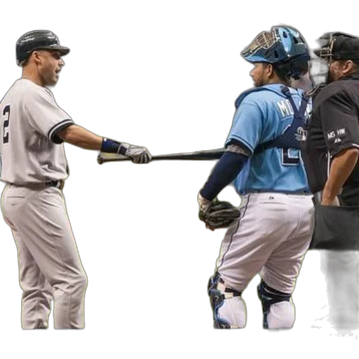 baseball, player, gray, uniform, holding, bat, while, another transparent PNG cut-out