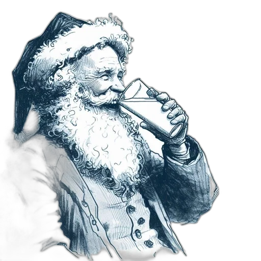 photorealistic, elderly, man, likely, portraying, santa, claus, relaxes transparent PNG cut-out