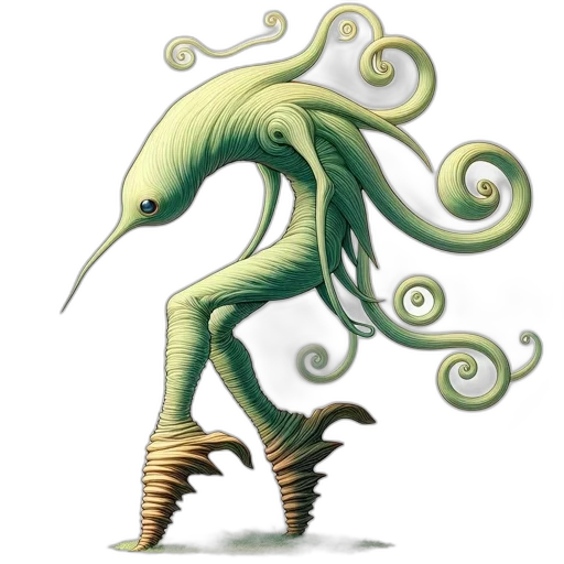 creature, staff, hair, dragon, concept art, fantasy art, 3d render, pixel art transparent PNG cut-out
