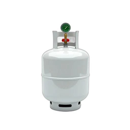robot, bottle, 3d render, white, propane, tank, green, label transparent PNG cut-out