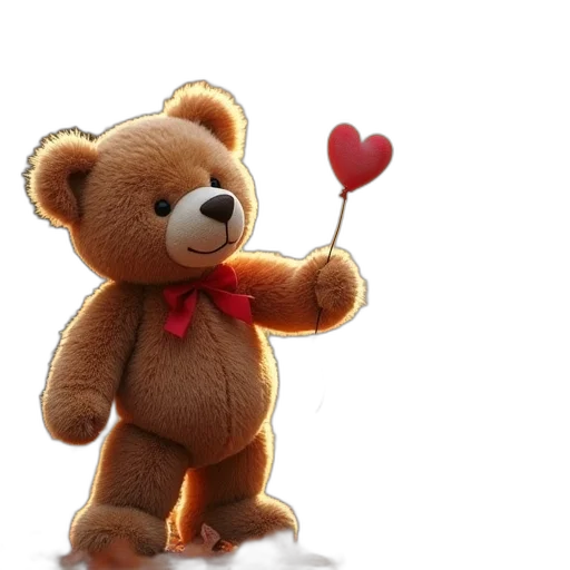 3d render, photorealistic, happy, teddy, day, song transparent PNG cut-out
