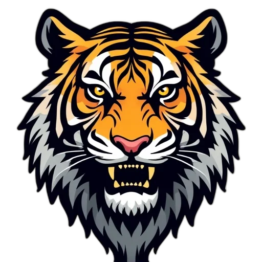 animal, pixel art, 3d render, fantasy art, concept art, tiger, logo, history transparent PNG cut-out