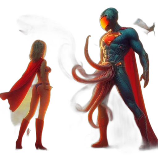 concept art, comic book art, fantasy art, 3d render, fog, underwater, outer space, fire transparent PNG cut-out