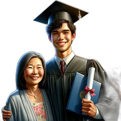 staff, photorealistic, oil painting, 3d render, concept art, young, graduate, smiles transparent PNG cut-out
