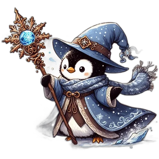 staff, fantasy art, concept art, pixel art, cartoon, snow, monochrome, blue transparent PNG cut-out