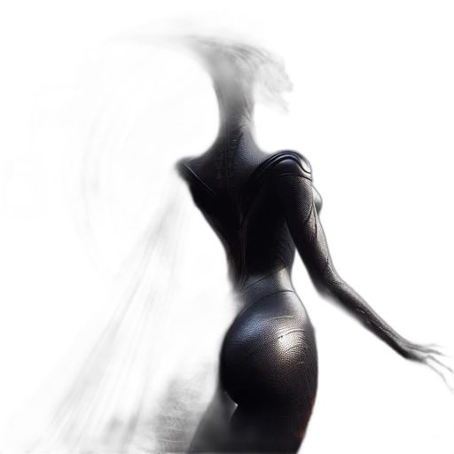 dress, mask, creature, robot, concept art, fantasy art, photorealistic, 3d render transparent PNG cut-out