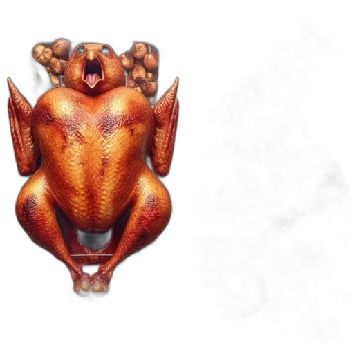 animal, food, mask, creature, 3d render, photorealistic, concept art, festive transparent PNG cut-out