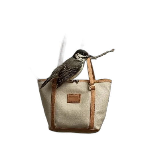 animal, photorealistic, earth tones, birds, tote, bags, bird, branch transparent PNG cut-out