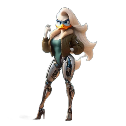 robot, animal, weapon, jacket, concept art, 3d render, cartoon, fantasy art transparent PNG cut-out