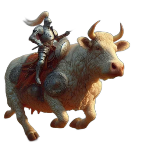 animal, sword, weapon, concept art, fantasy art, 3d render, photorealistic, knight transparent PNG cut-out