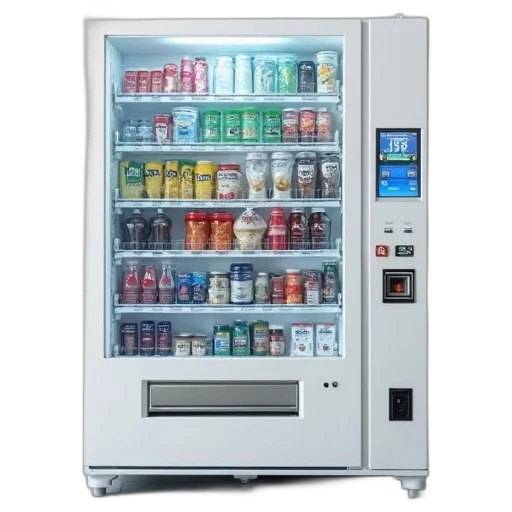 food, robot, weapon, 3d render, photorealistic, modern, white, vending transparent PNG cut-out