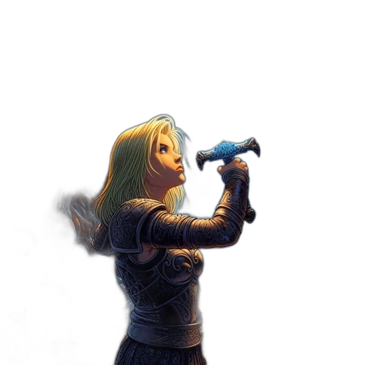 weapon, sword, staff, bottle, comic book art, concept art, fantasy art, watercolor transparent PNG cut-out