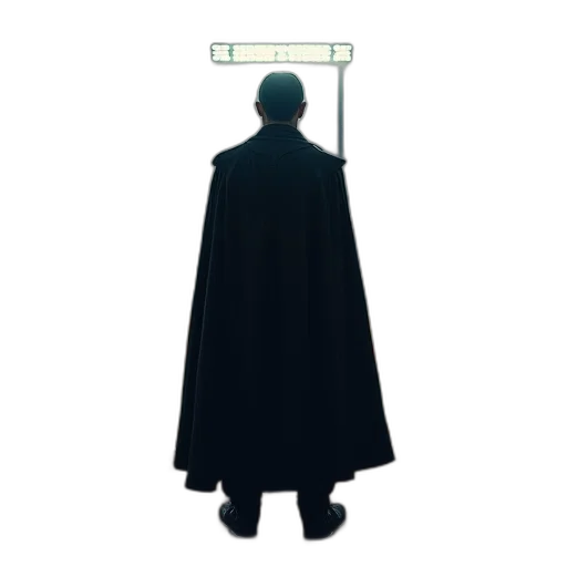 staff, jacket, umbrella, robot, concept art, pixel art, comic book art, cyberpunk transparent PNG cut-out