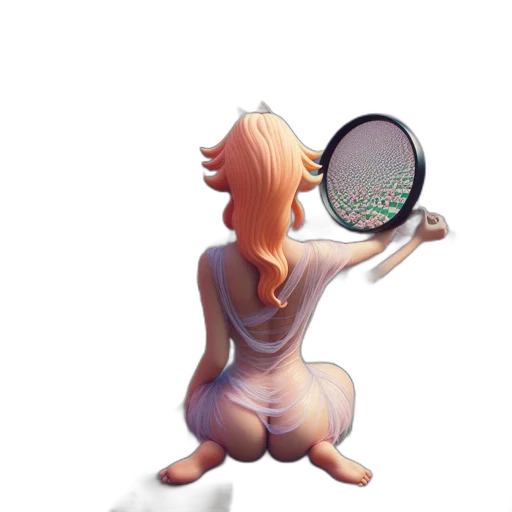 hair, dress, staff, mask, concept art, pixel art, fantasy art, 3d render transparent PNG cut-out