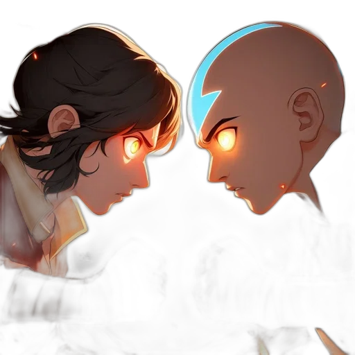 mask, face, concept art, comic book art, fantasy art, anime, fire, neon lights transparent PNG cut-out