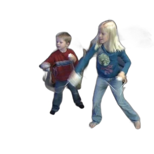 3d render, concept art, pixel art, photorealistic, two, children, play, video transparent PNG cut-out